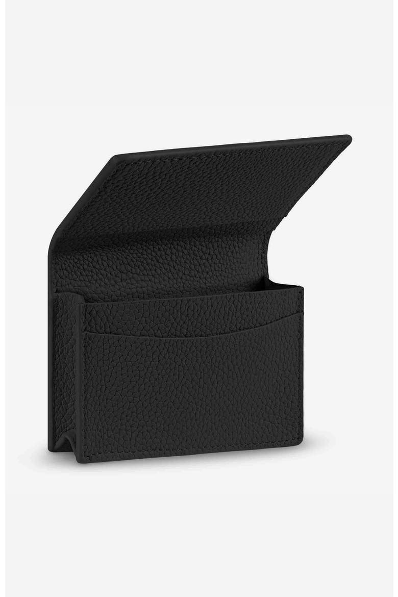 Leather Card Case, Alternate, color, Black Caviar