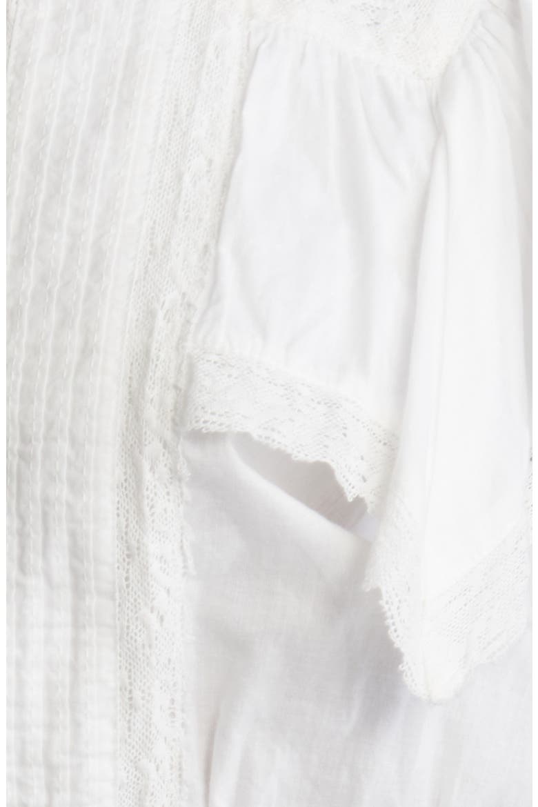 Nora Lace Ruffle Crop Top, Alternate, color, ANTIQUE WHITE