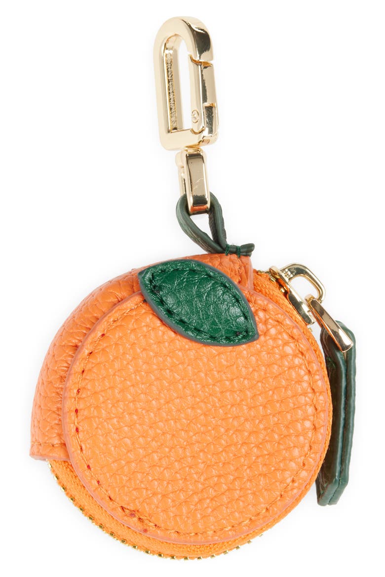 Orange Case Bag Charm, Main, color, ORANGE MULTI- GOLD