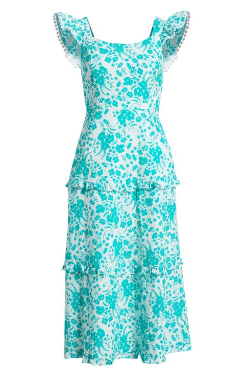 Floral Ruffle Tiered Midi Dress