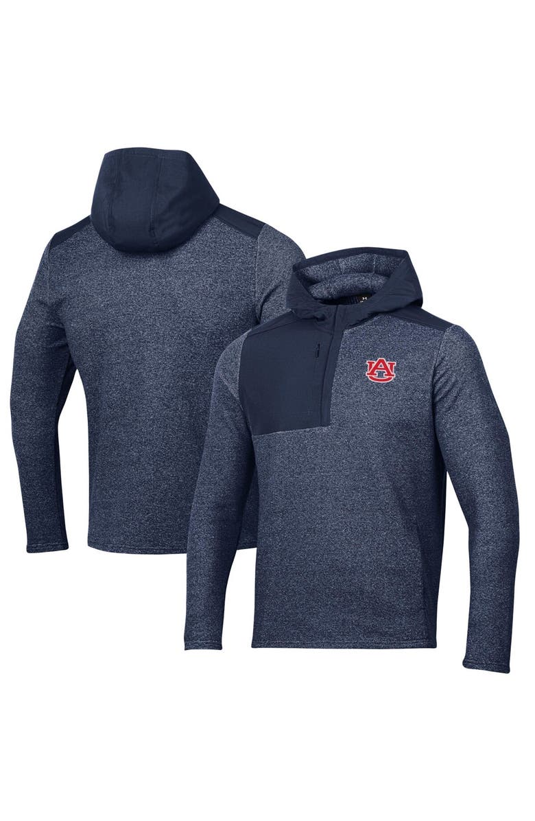 Under Armour Men's Under Armour Navy Auburn Tigers Survivor Fleece Hoodie Quarter-Zip Jacket, Main, color, Navy