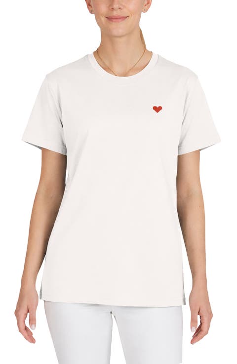 Womens Pixel Heart Jersey Relaxed Tee