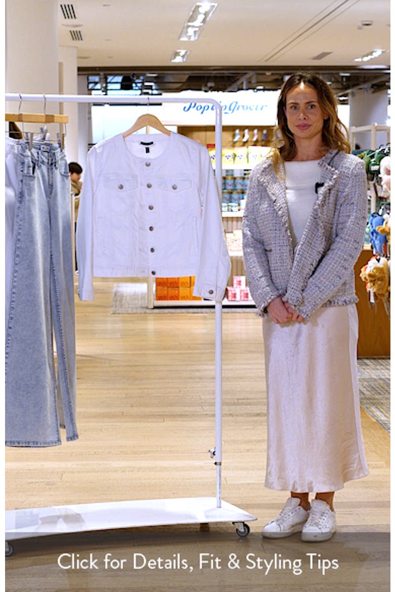 Stretch Organic Cotton Round Neck Jean Jacket video