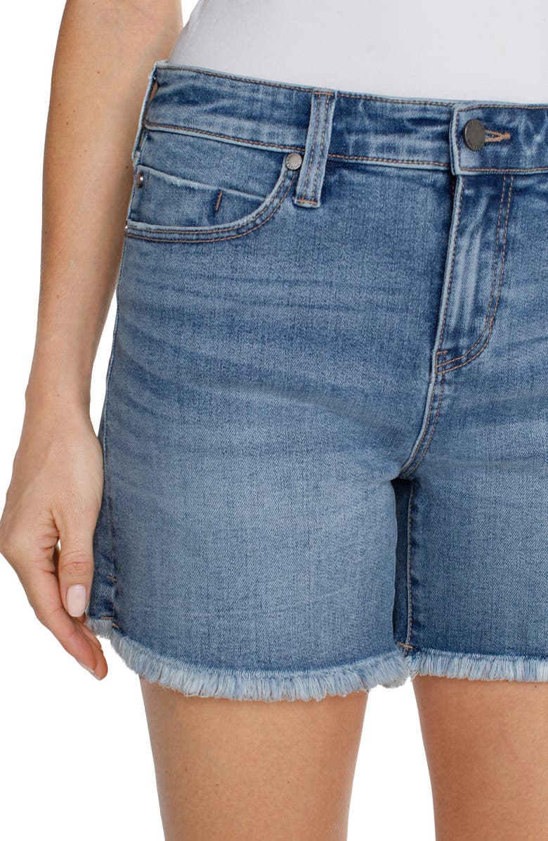 Liverpool Los Angeles Vickie Frayed Denim Shorts, Alternate, color, 
