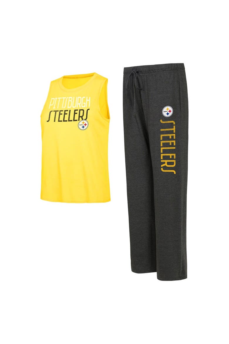 Women's Concepts Sport Black/Gold Pittsburgh Steelers Muscle Tank Top & Pants Lounge Set, Main, color, Black
