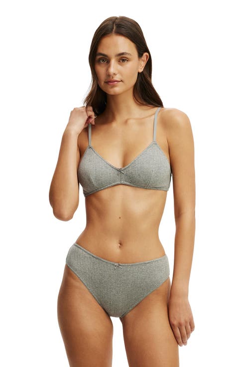 Women's Cotton Pointelle Triangle Padded Bralette