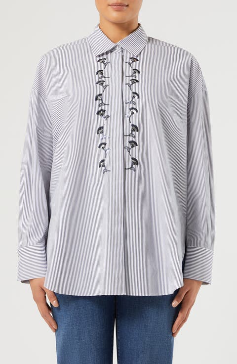 Embroidered Stripe Shirt
