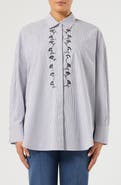 Marina Rinaldi Embroidered Stripe Shirt