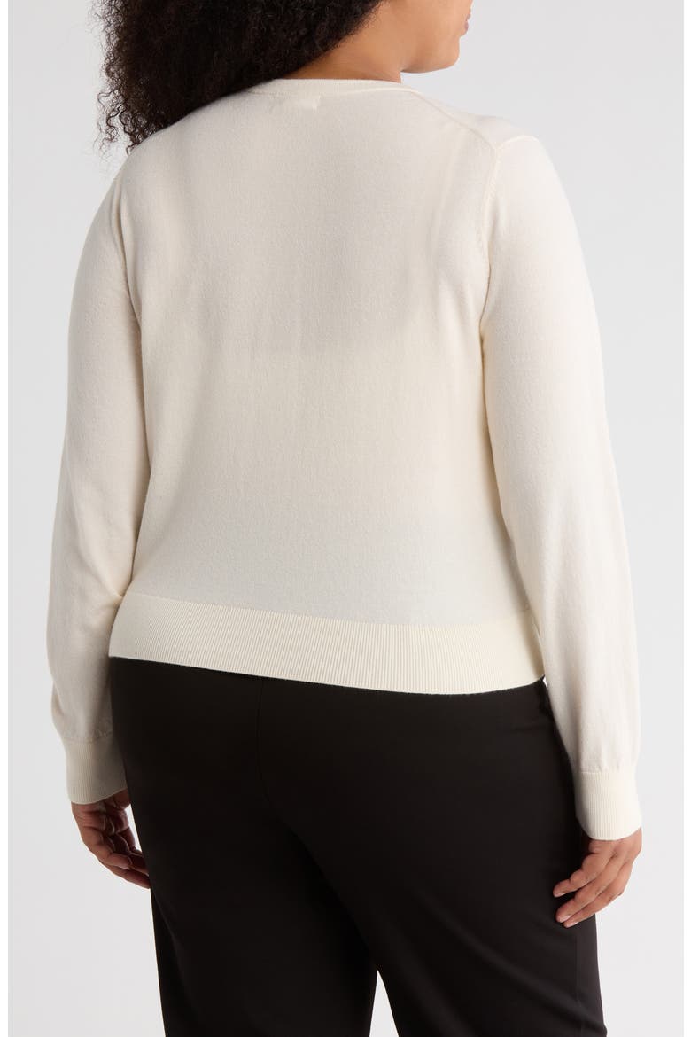 Crewneck Button Front Cardigan, Alternate, color, IVORY TOFU