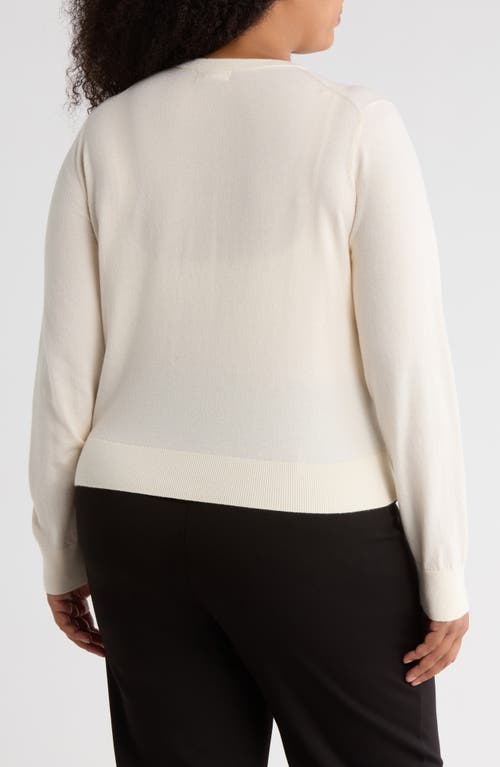 Nordstrom Rack Crewneck Button Front Cardigan In Neutral