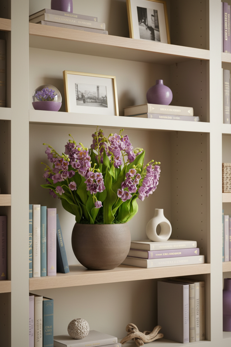 Veda RealTouch Muguet Arrangement, Alternate, color, Periwinkle