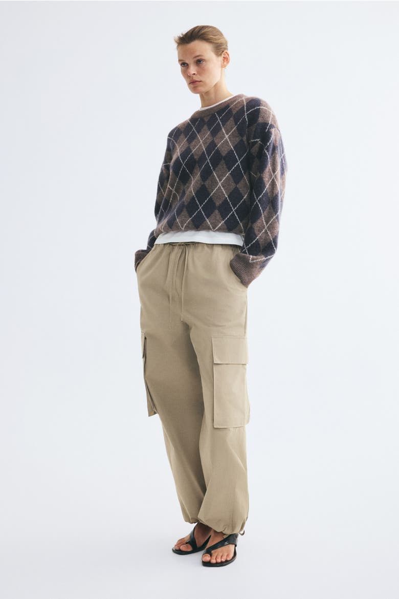 Oversized Knit Sweater, Alternate, color, Dark taupe/argyle