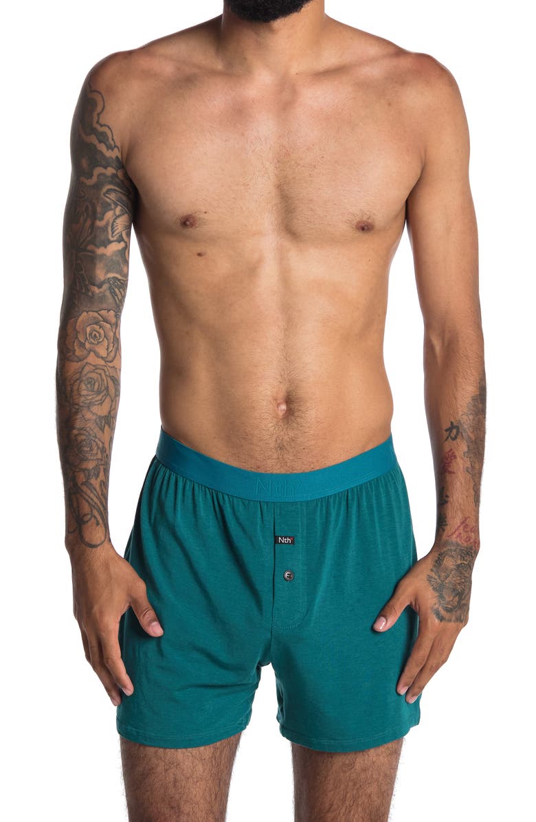 NTH DEGREE Heathered Teal Micro Modal Boxers | Nordstromrack