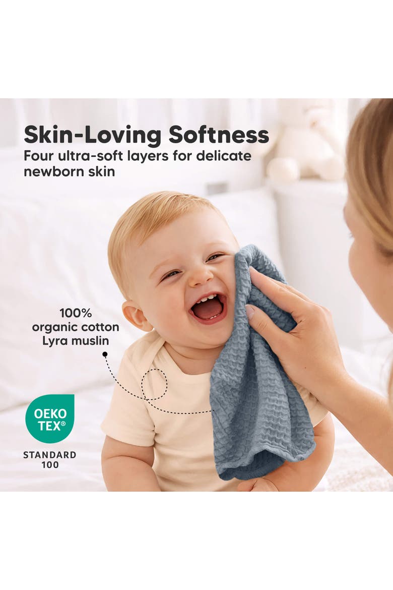 10-Pack Lyra Muslin Baby Washcloths, Alternate, color, Slate