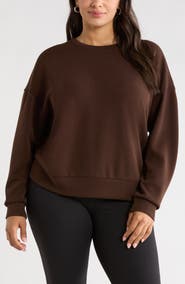 Zella Soft Luxe Boxy Knit Crew Sweatshirt