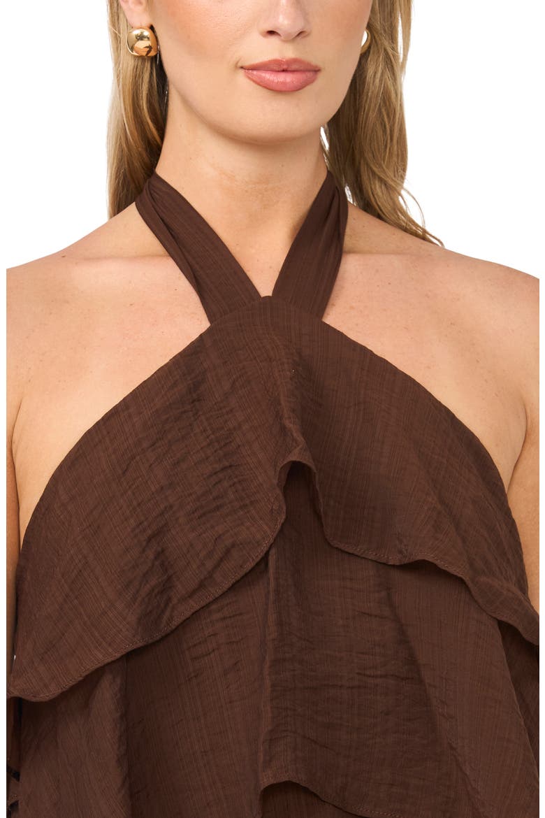 Tiered Halter Midi Dress, Alternate, color, MOCHA
