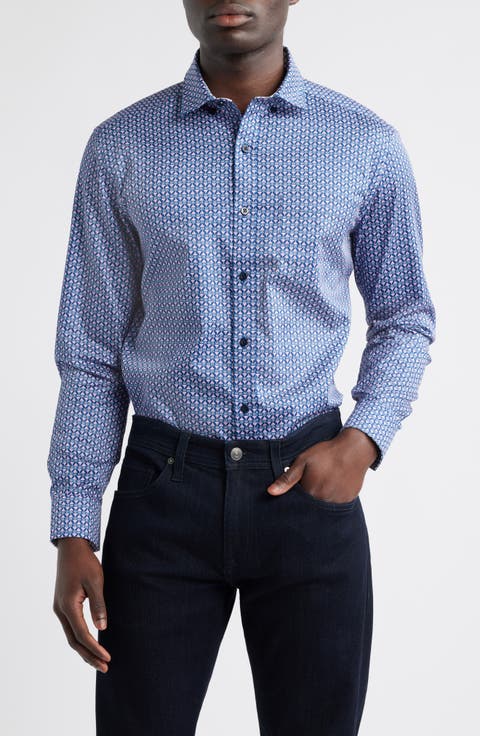 Amazon.com: Johnston & Murphy Men's Jacquard Skull Shirt