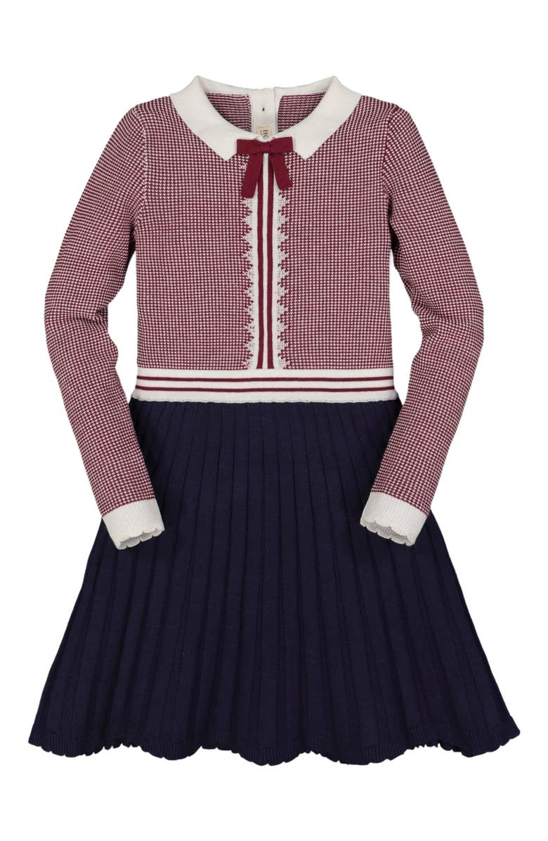 Hope & Henry Girls' Organic French Blocked Sweater Dress, Toddler, Main, color, 