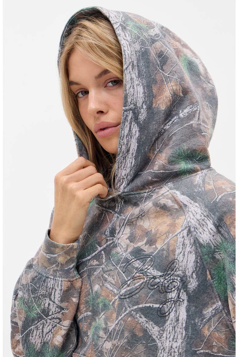 Oversize Camouflage Hoodie, Alternate, color, BROWN