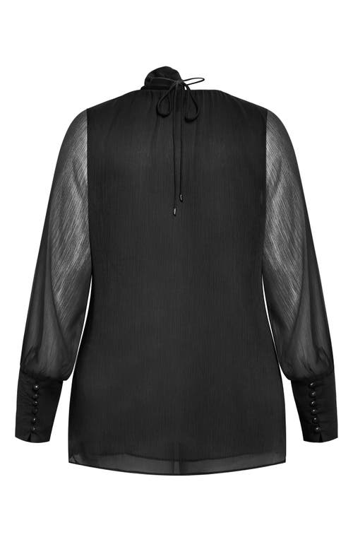 City Chic Lakelynn Rosette Top In Black