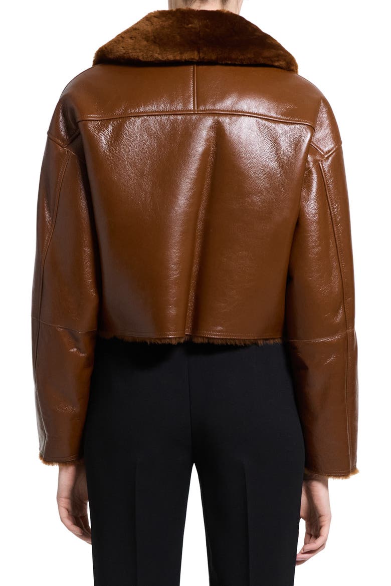 Genuine Lamb Shearling Crop Jacket, Alternate, color, ACACIA BROWN - 2T2