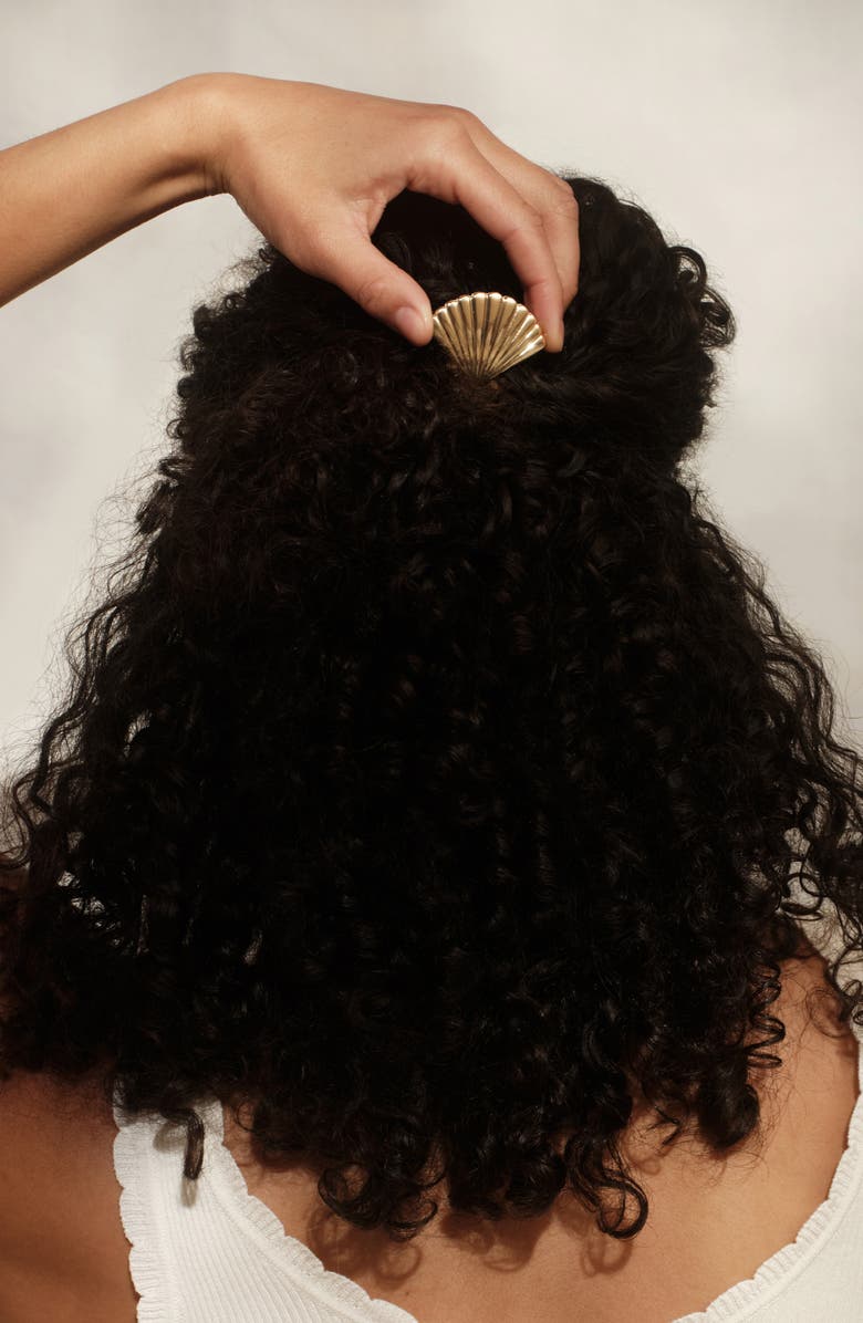 Kitsch Clamshell Metal French Hairpin, Alternate, color, Gold