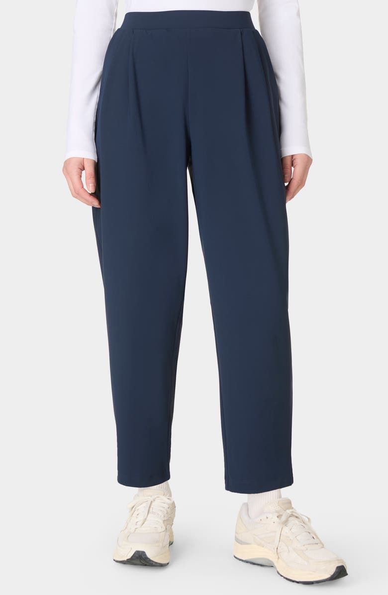 Sweaty Betty Explorer Crop Barrel Leg Pants, Main, color, Navy Blue