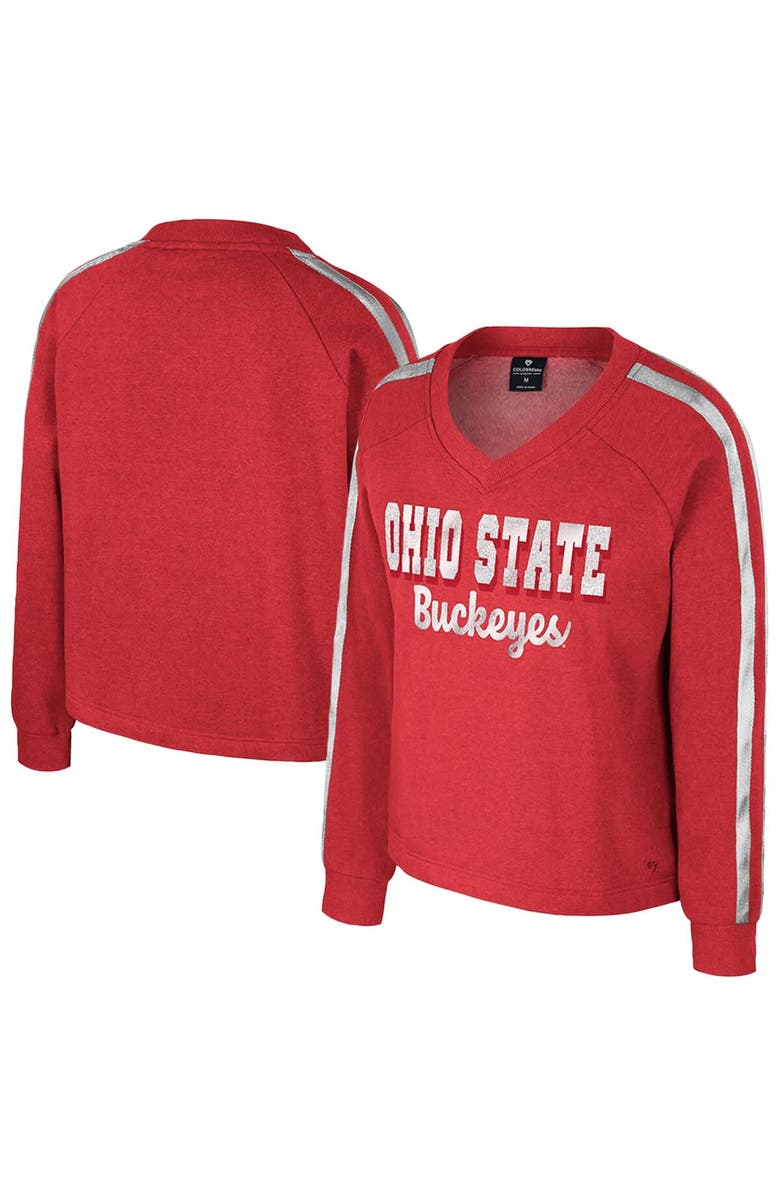 COLOSSEUM Women's Colosseum Scarlet Ohio State Buckeyes Treasures Long Sleeve V-Neck T-Shirt, Alternate, color, 