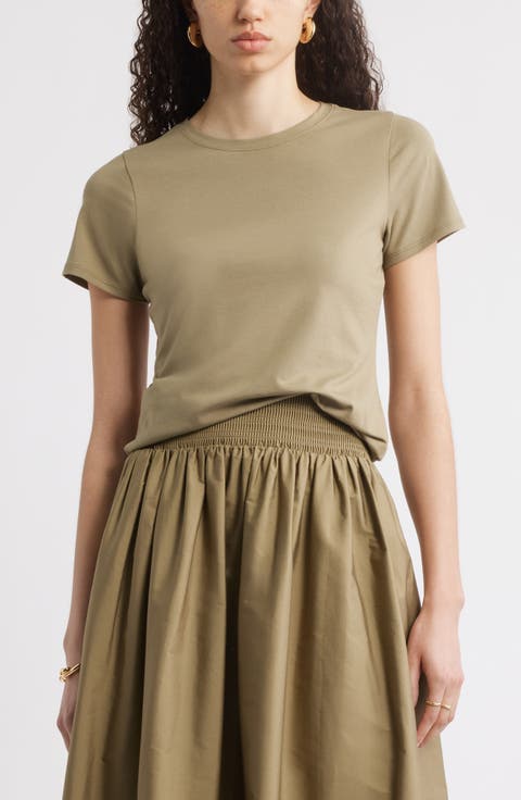 Pima Cotton Blend Crewneck T-Shirt