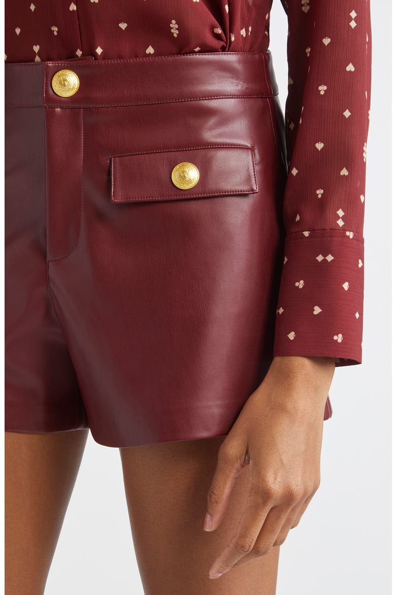 Dionne Faux Leather Shorts, Alternate, color, BLACK CHERRY
