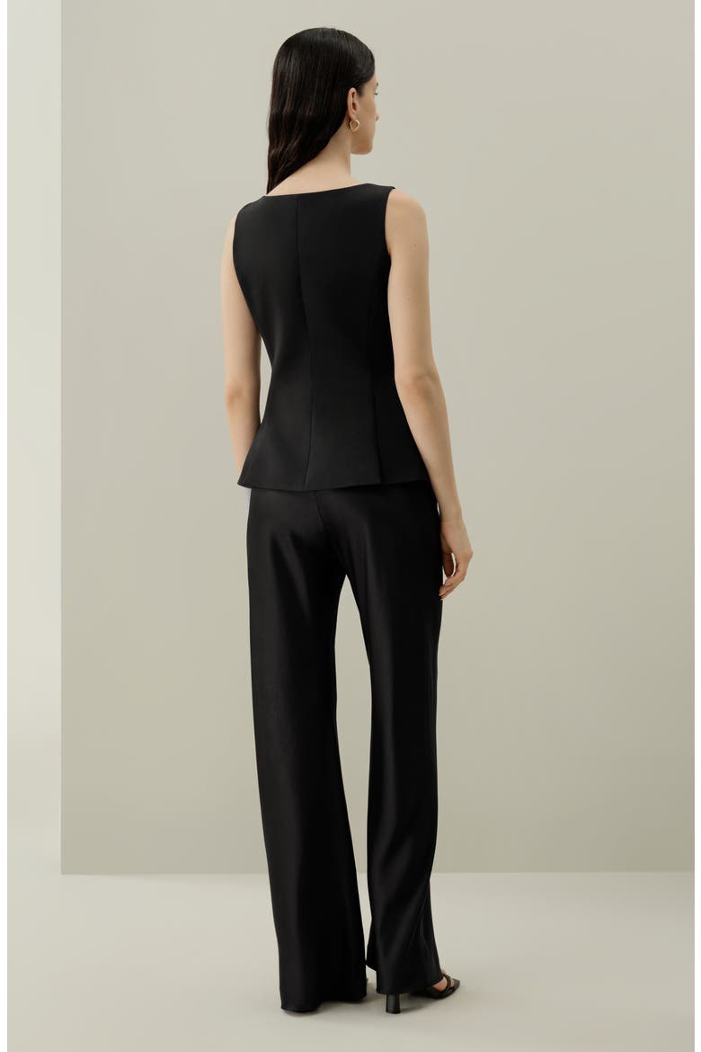 Women's Cintré U-Neck Sleeveless Vest, Alternate, color, Black