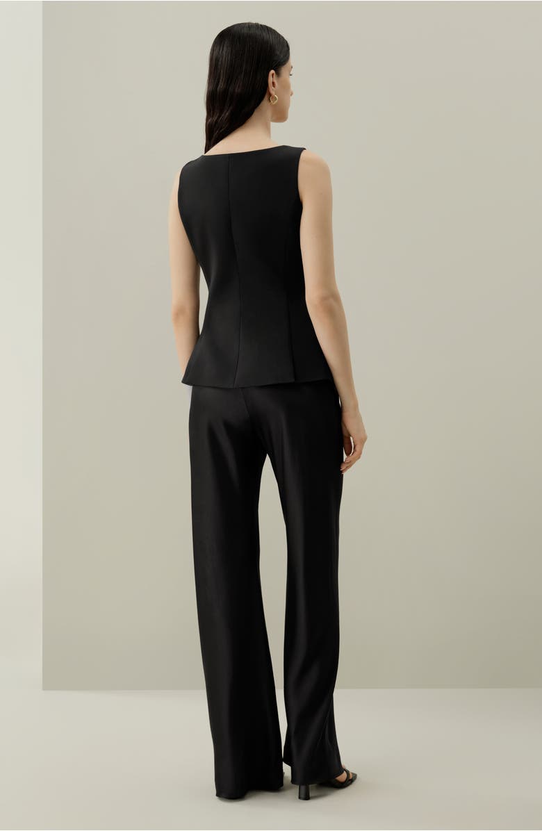 Lilysilk Cintré U-Neck Sleeveless Vest, Alternate, color, Black
