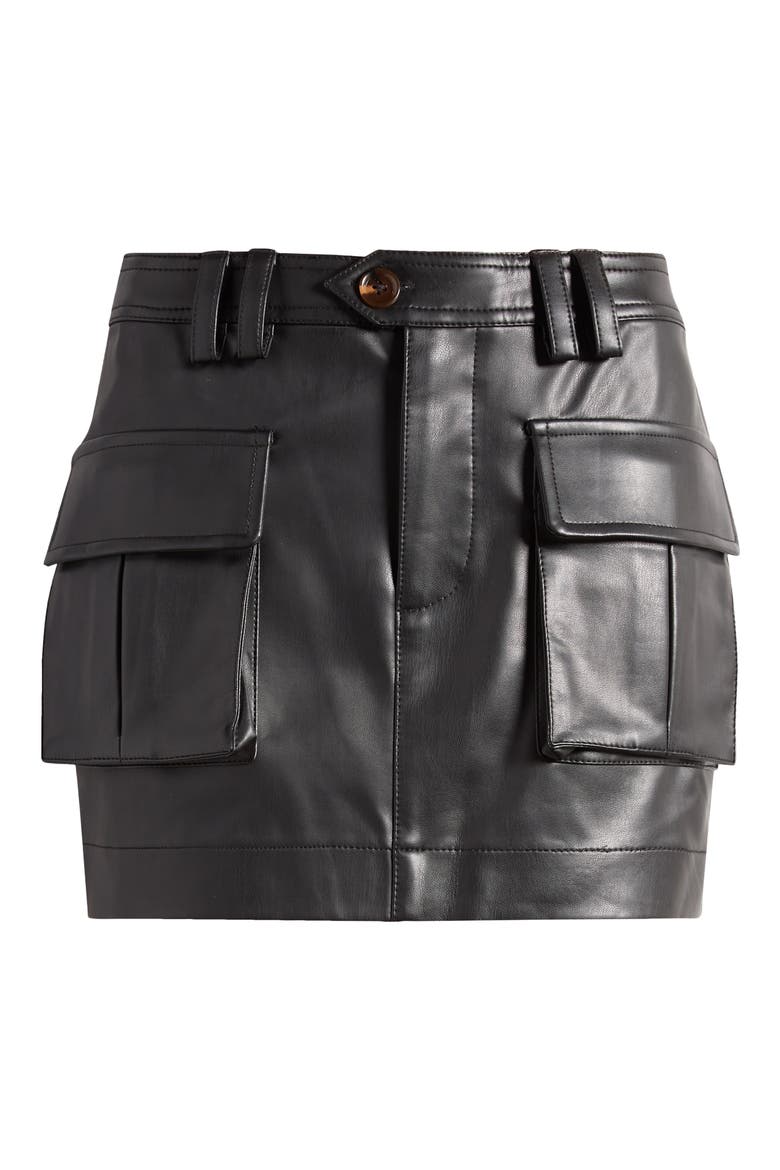 Cargo Miniskirt, Alternate, color, BLACK