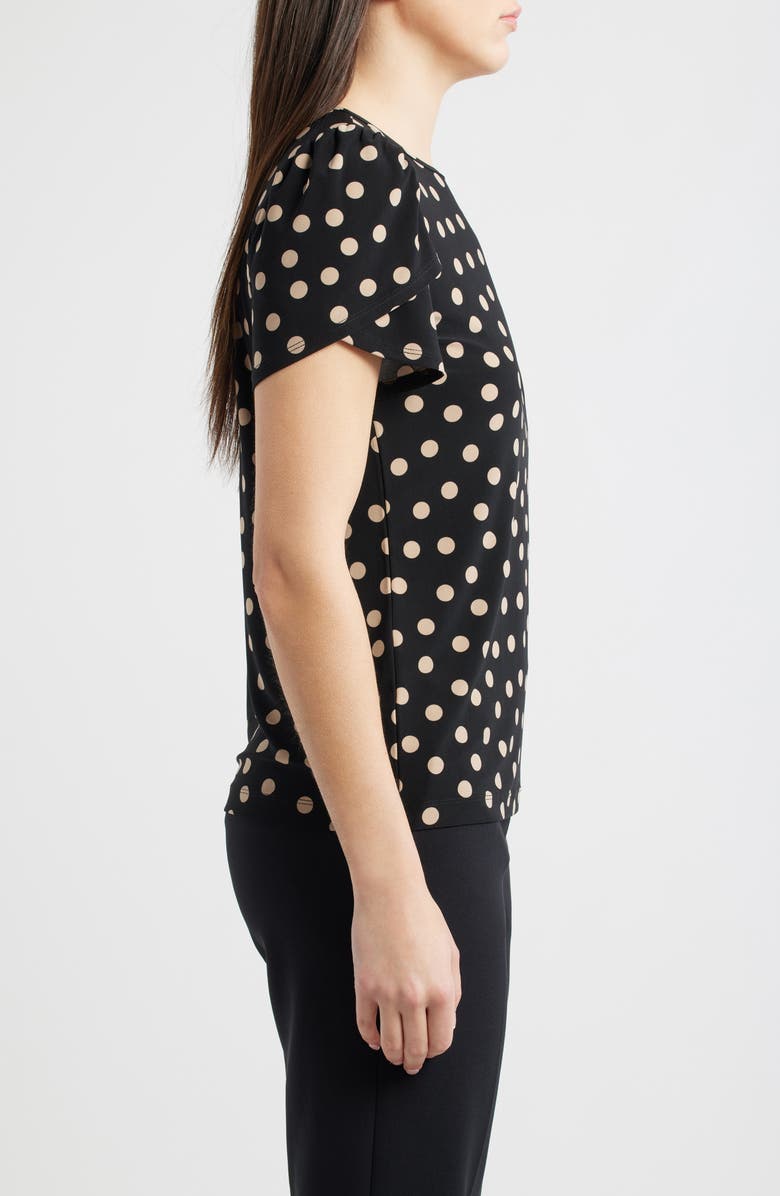 AK ANNE KLEIN Tulip Sleeve Top, Alternate, color, Anne Black/ Latte