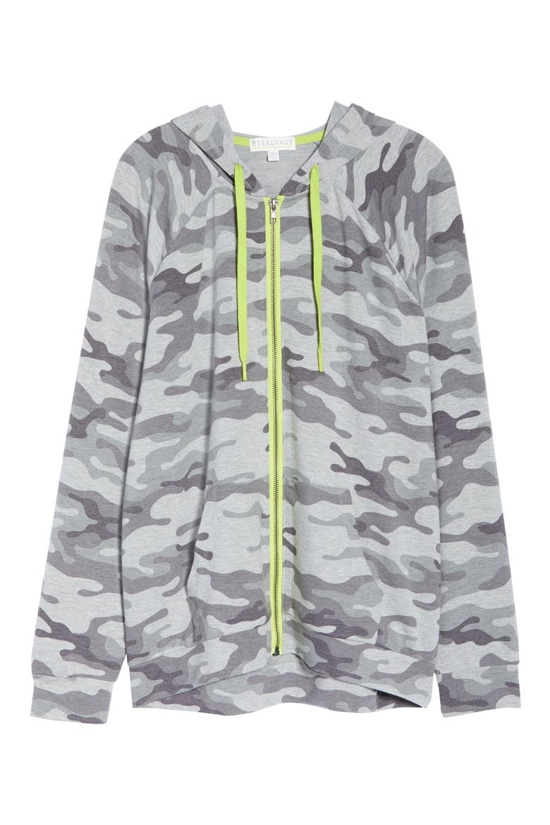 Neon Pop Camo Hoodie, Alternate, color, GREY