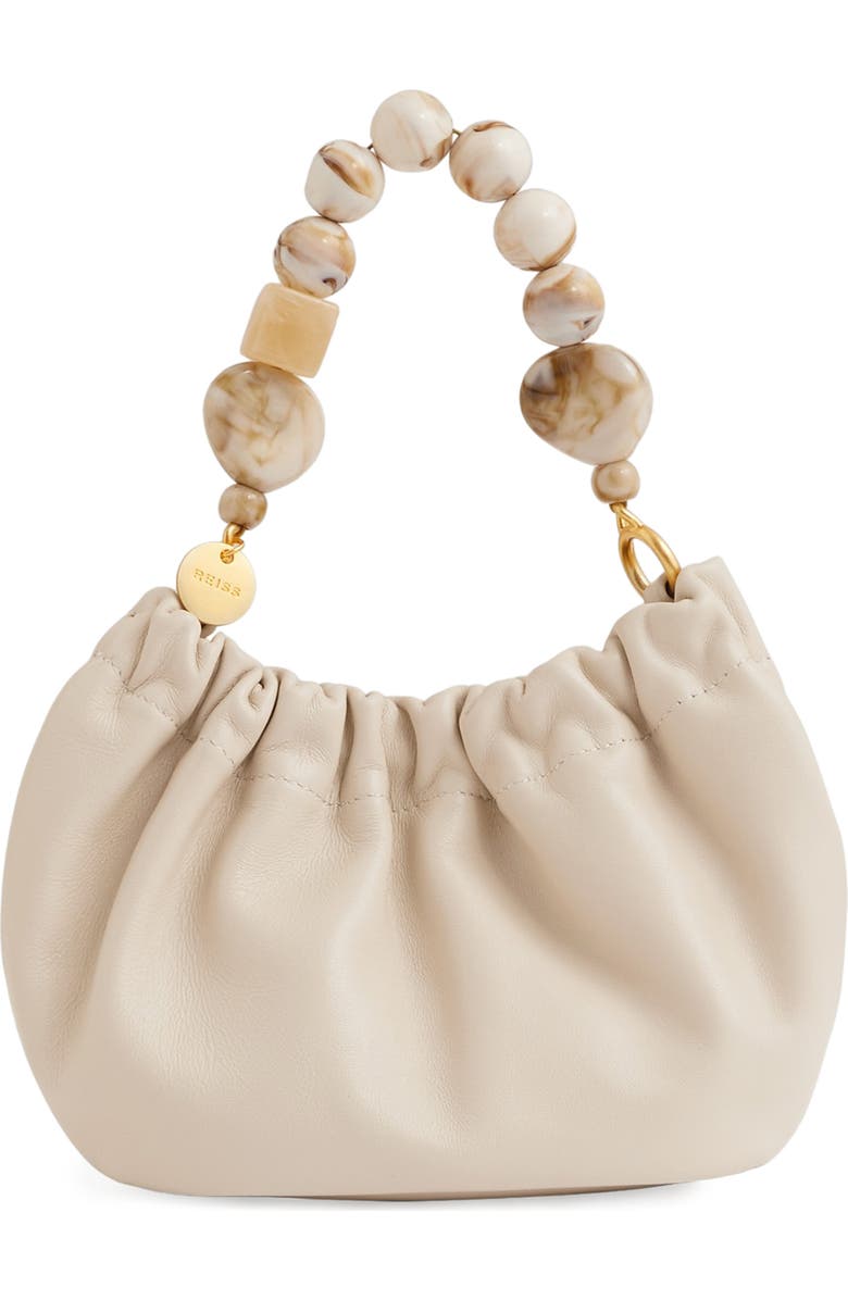 Reiss Erin Leather Top Handle Bag, Main, color, Off White
