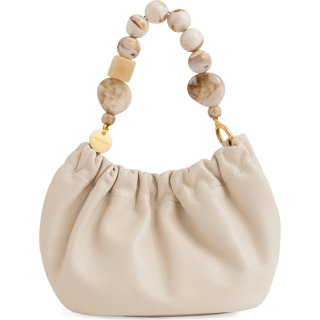 Reiss Erin Leather Top Handle Bag In White
