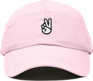 Dalix Peace Sign Embroidered Dad Hat