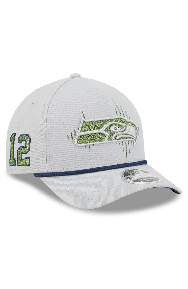 New Era Men's New Era  Wolf Gray Seattle Seahawks 2025 Rivalries Collection Sideline A-Frame 9FORTY Adjustable Hat, Main, color, 