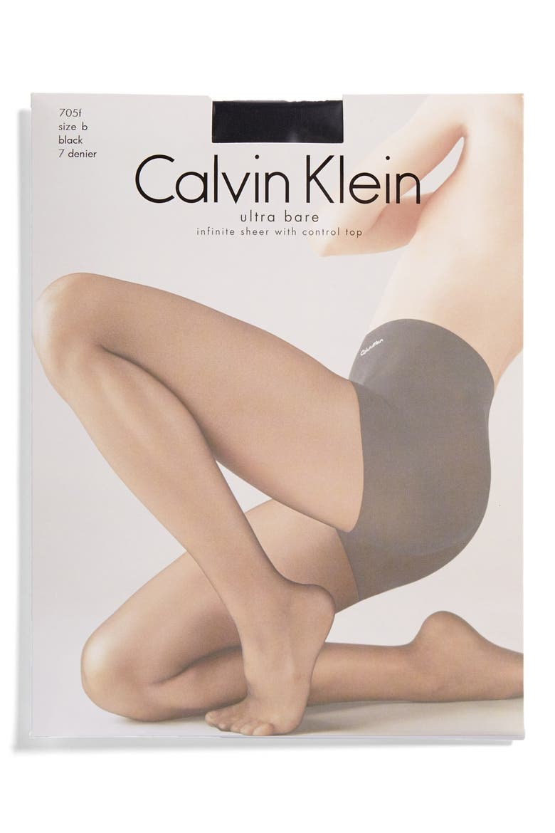 'Ultra Bare - Infinite Sheer' Control Top Pantyhose, Alternate, color, BLACK