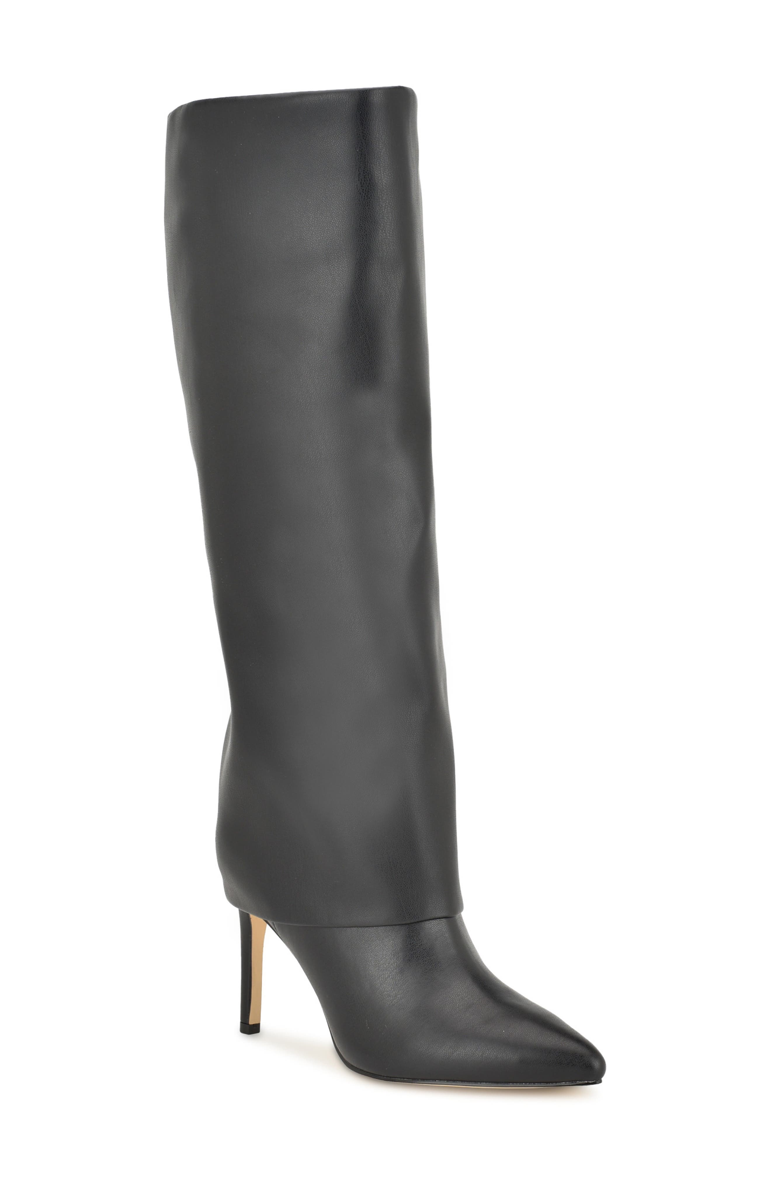 Nine West Radish Foldover Pointed Toe Knee High Boot, Main, color, 