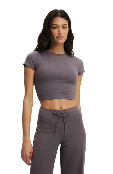 Women's Active Ultra Soft Cropped Fitted Tshirt