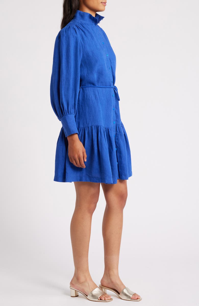 Lilly Pulitzer<sup>®</sup> Drena Tiered Long Sleeve Linen Shirtdress, Alternate, color, 