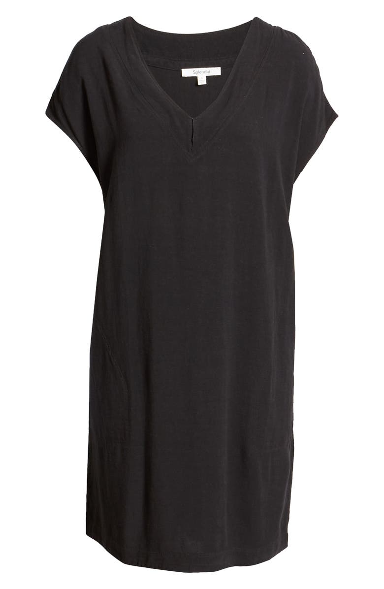 Splendid Evian V-Neck T-Shirt Dress, Alternate, color, 