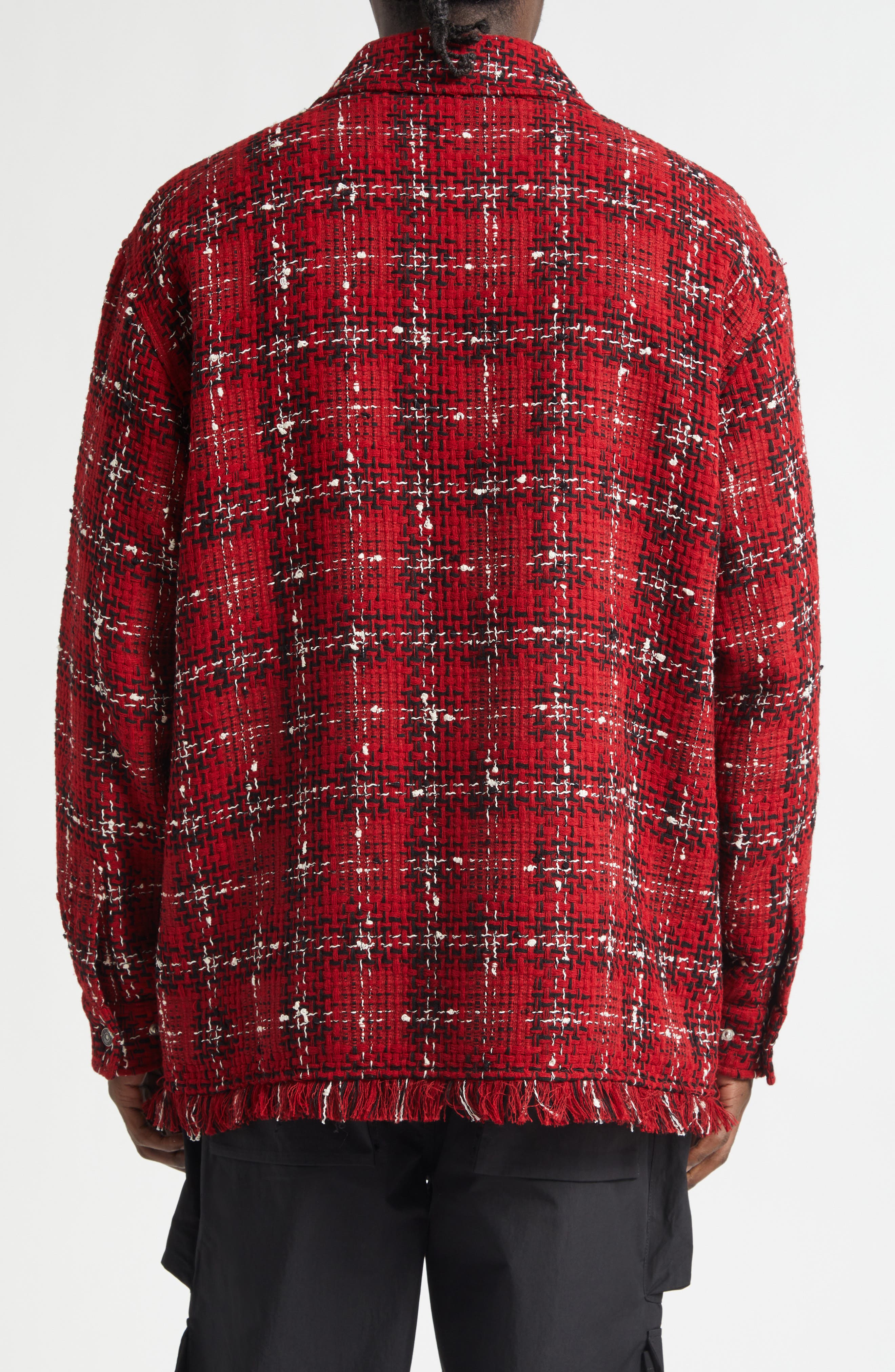 AMIRI Plaid Wool Blend Tweed Overshirt (Men) | Nordstrom