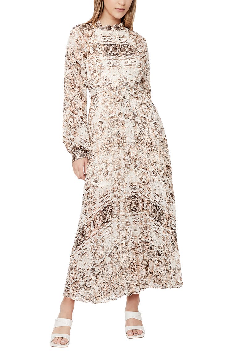 Snake Print Long Sleeve Dress, Main, color, SNAKE