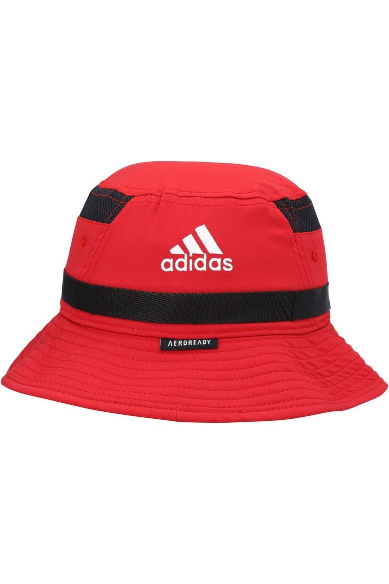 Men's adidas Scarlet Nebraska Huskers 2021 Sideline AEROREADY Bucket Hat, Alternate, color, Scarlet