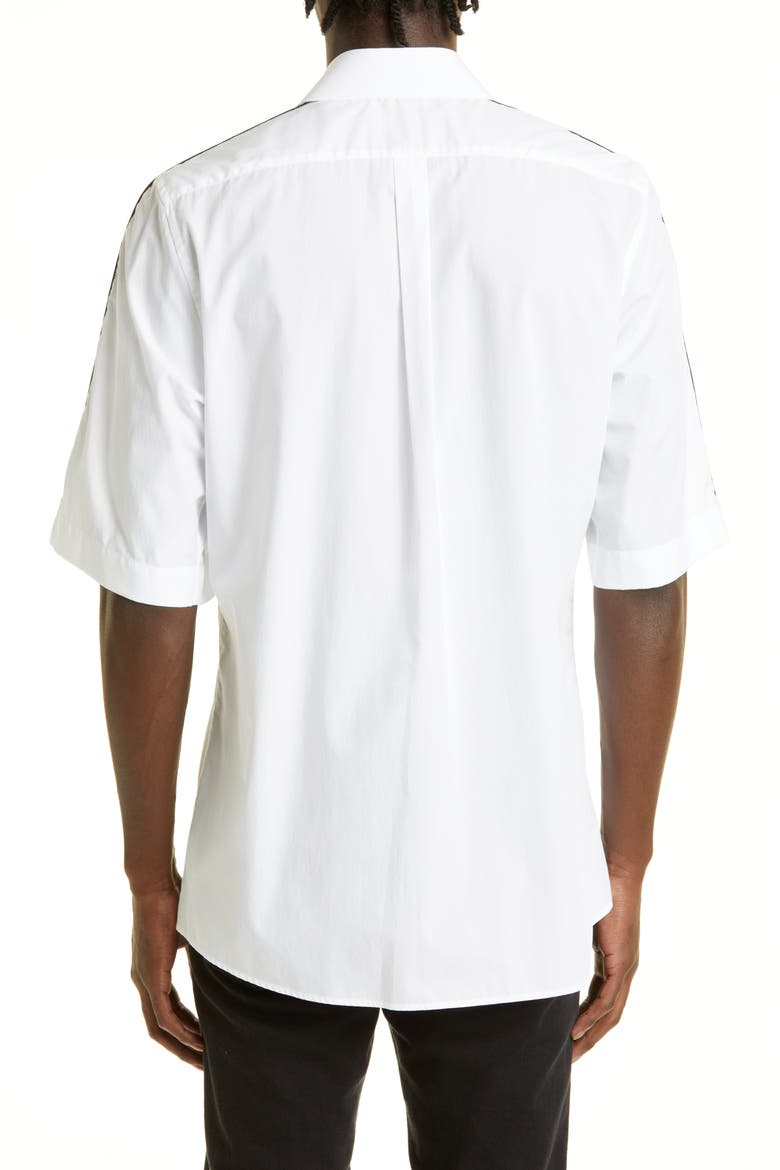 Men's Martini Fit Logo Tape Short Sleeve Button-Up Shirt, Alternate, color, OPTICAL WHITE