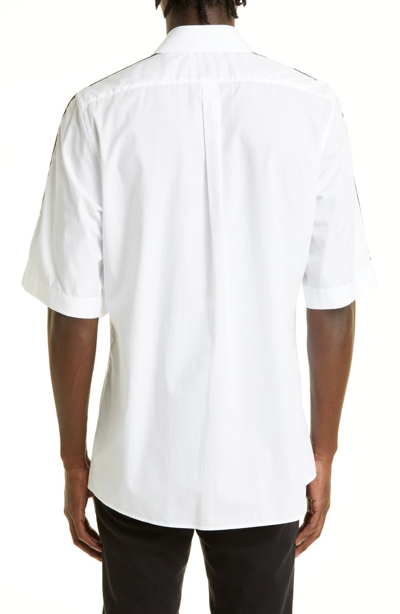 Dolce&Gabbana Men's Martini Fit Logo Tape Short Sleeve Button-Up Shirt, Alternate, color,