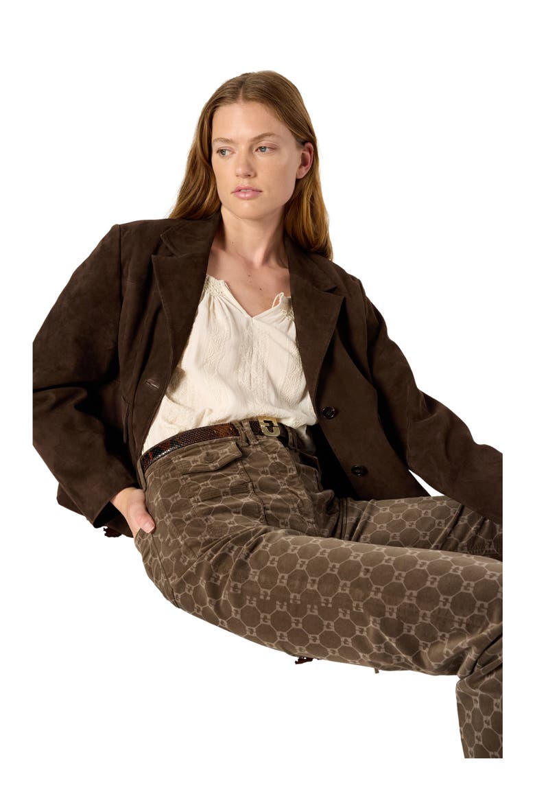 Anna Flared Monogram Jeans, Alternate, color, Coffee